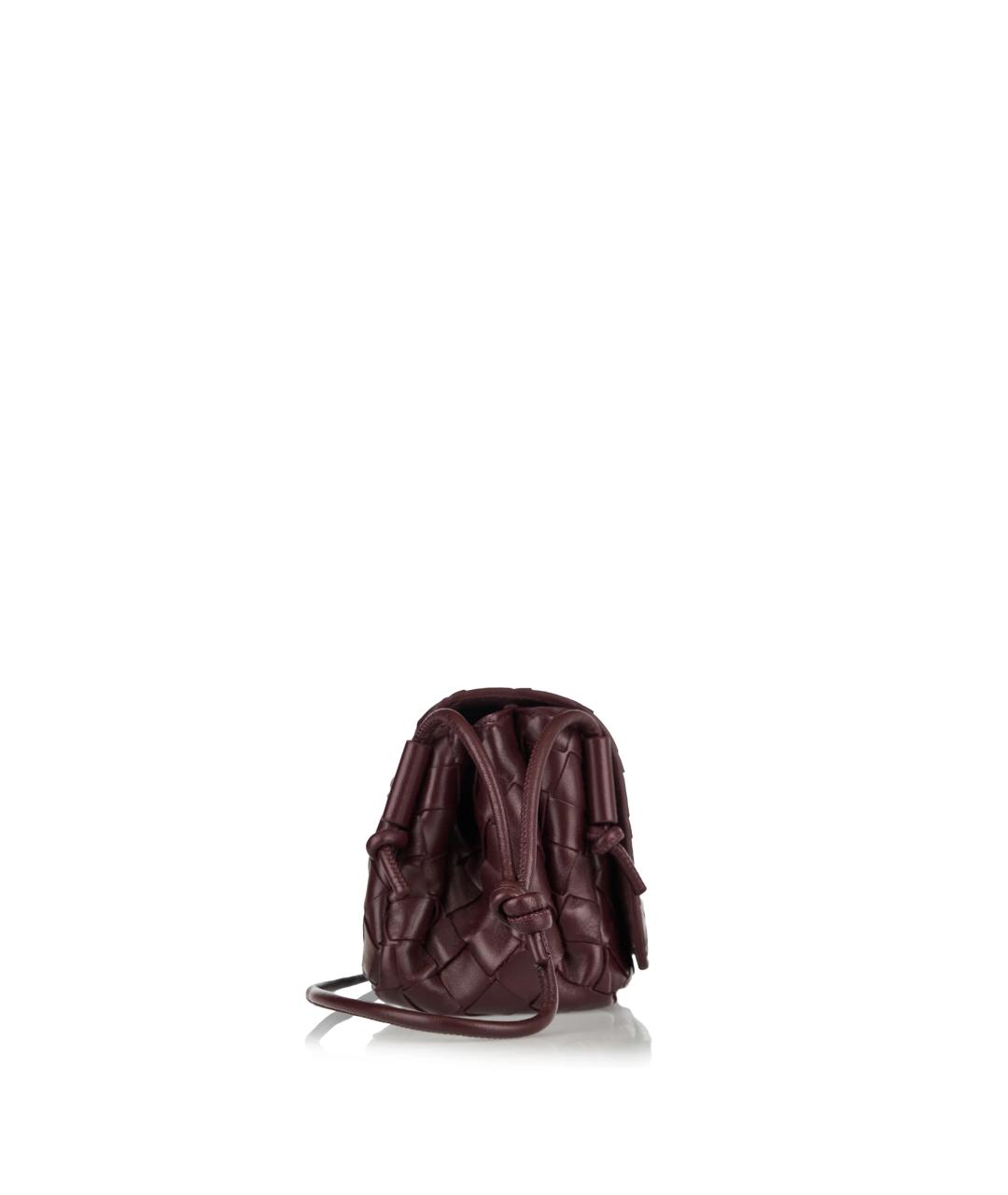 BOTTEGA VENETA Бордовая кожаная сумка через плечо, фото 2
