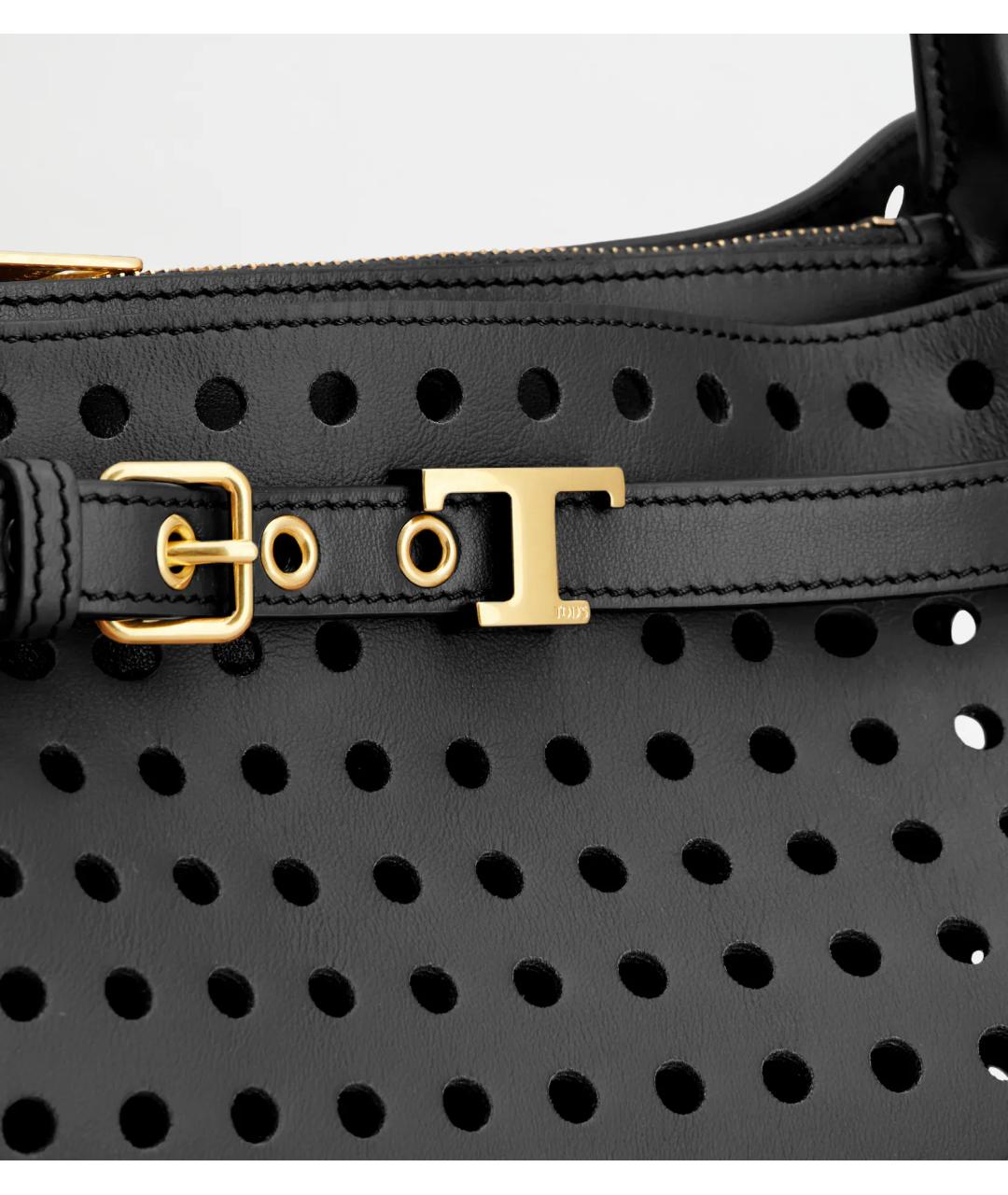 TOD'S Черная кожаная сумка с короткими ручками, фото 6