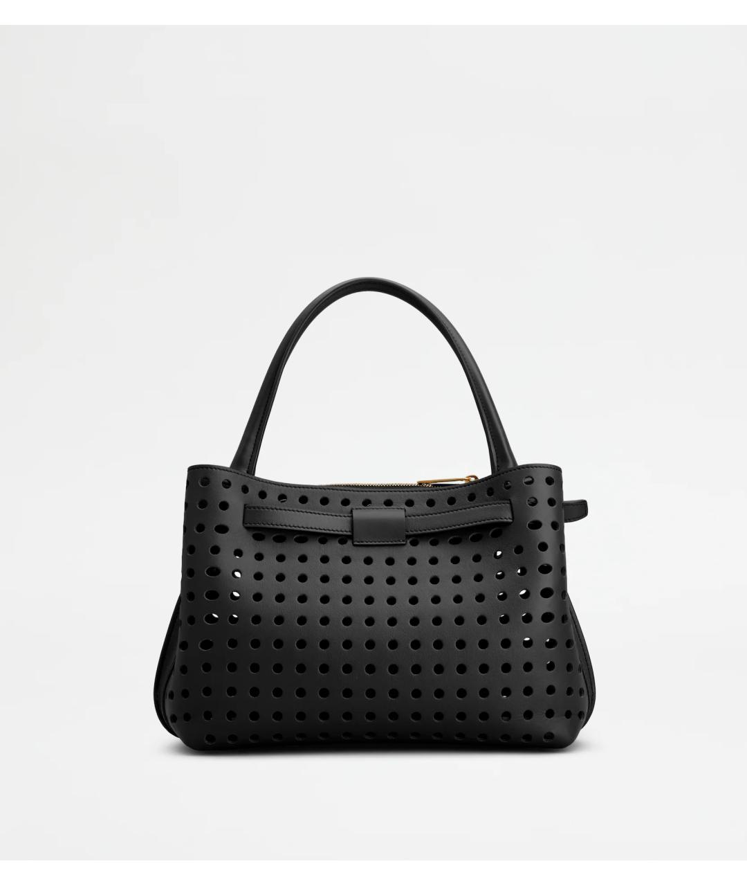 TOD'S Черная кожаная сумка с короткими ручками, фото 3