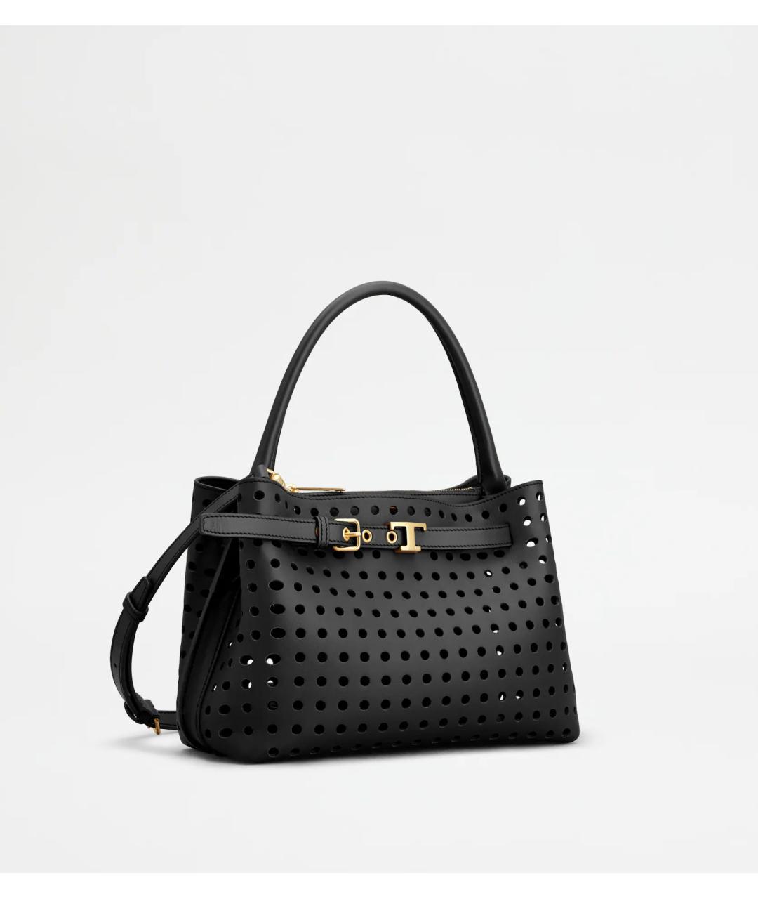 TOD'S Черная кожаная сумка с короткими ручками, фото 2