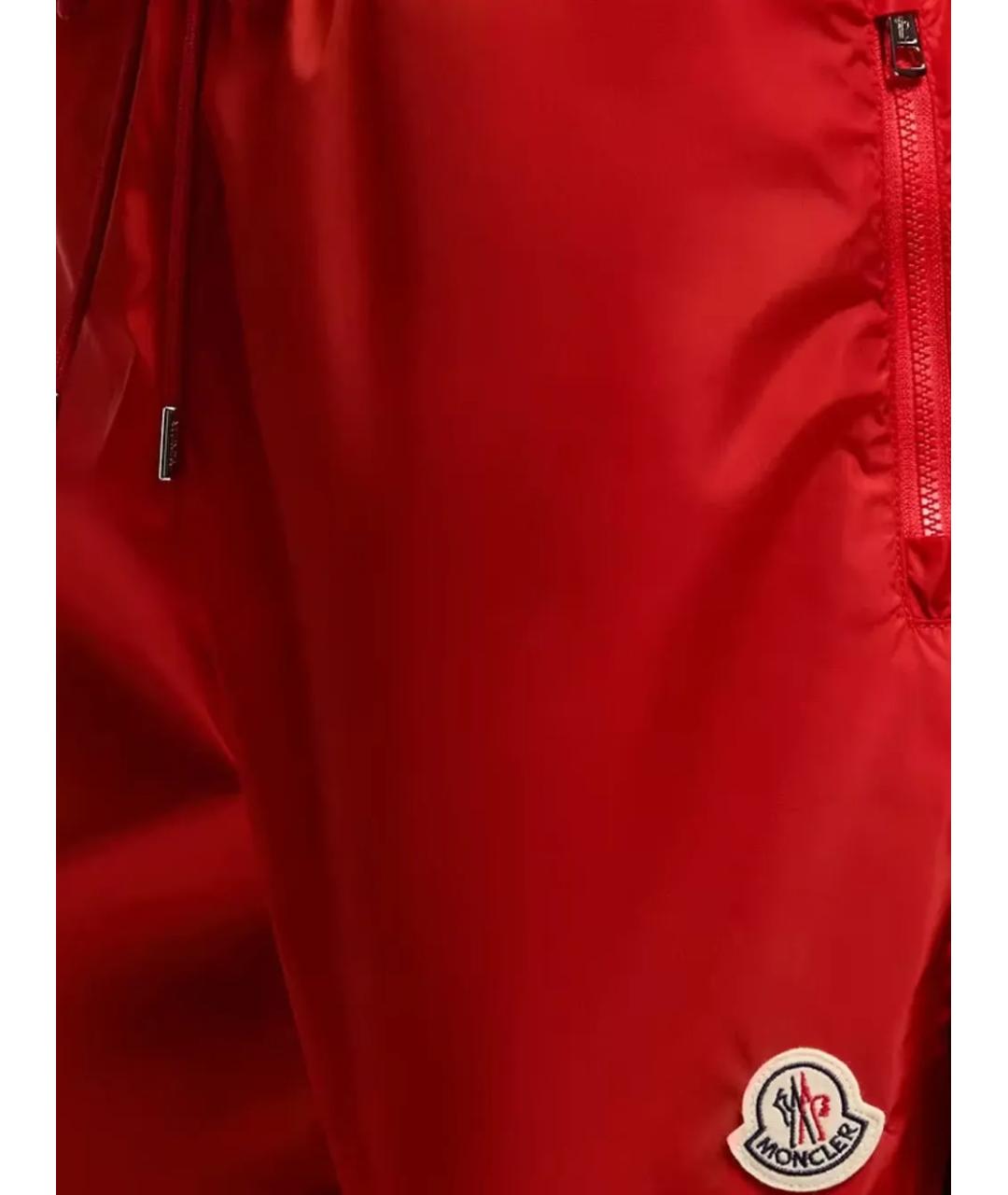 MONCLER Красные полиамидовые шорты, фото 2