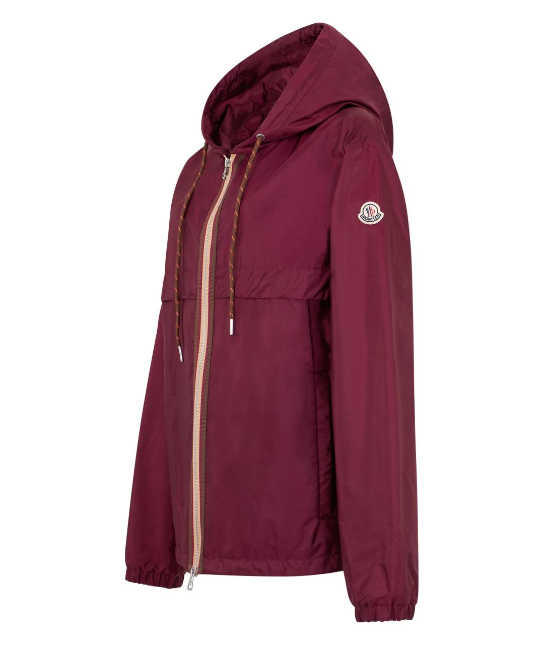 MONCLER Бордовая полиамидовая куртка, фото 3