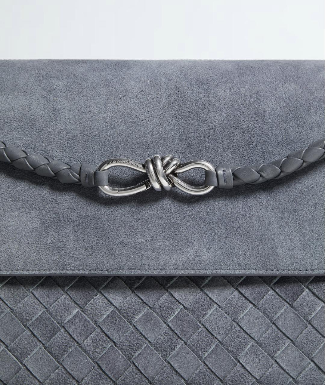 BOTTEGA VENETA Серая замшевая сумка на плечо, фото 5