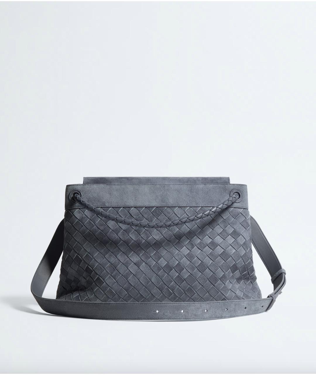 BOTTEGA VENETA Серая замшевая сумка на плечо, фото 4