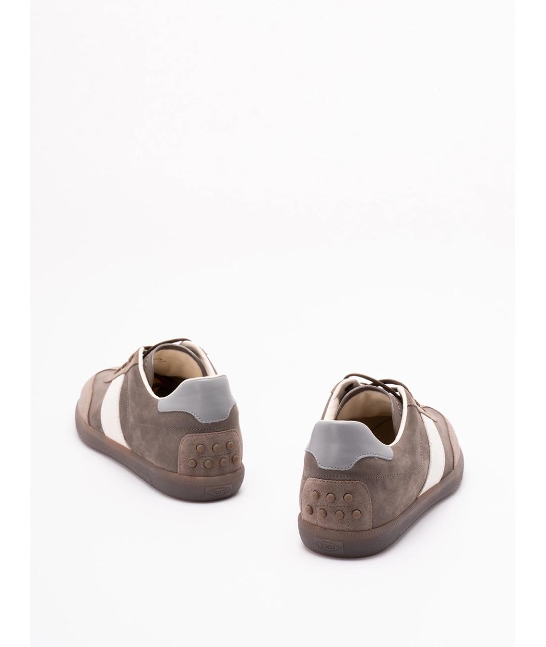 TOD'S Коричневые замшевые низкие кроссовки / кеды, фото 3