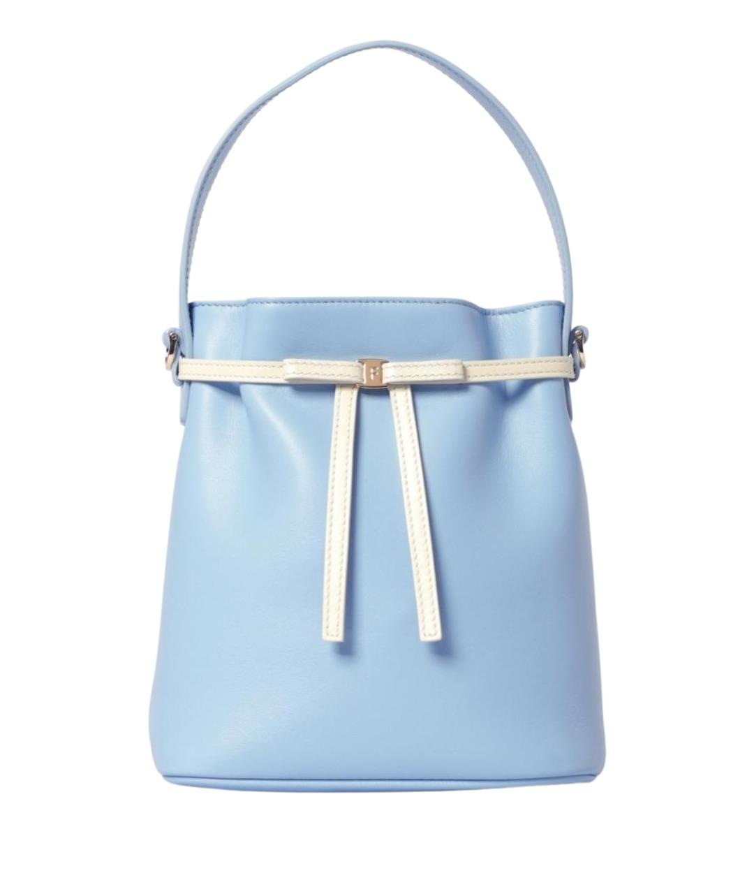 FERRAGAMO Голубая кожаная сумка с короткими ручками, фото 1