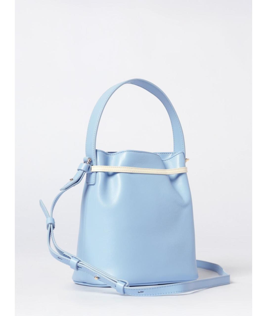 FERRAGAMO Голубая кожаная сумка с короткими ручками, фото 3