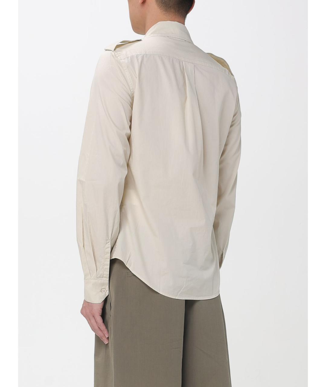 OUR LEGACY Бежевая хлопковая кэжуал рубашка, фото 3