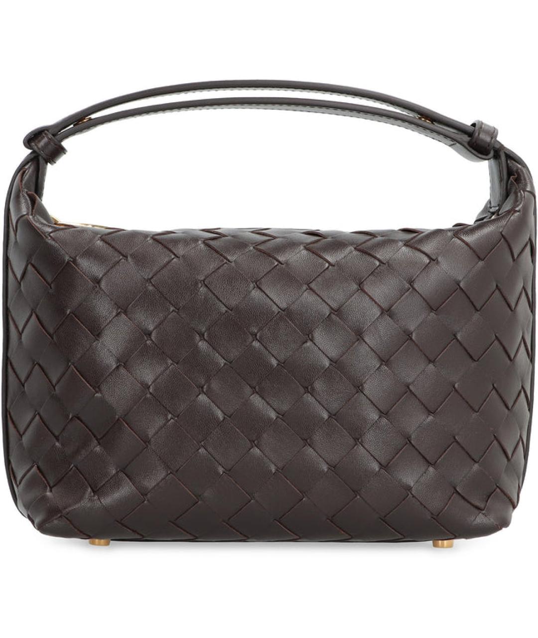 BOTTEGA VENETA Коричневая кожаная сумка через плечо, фото 4
