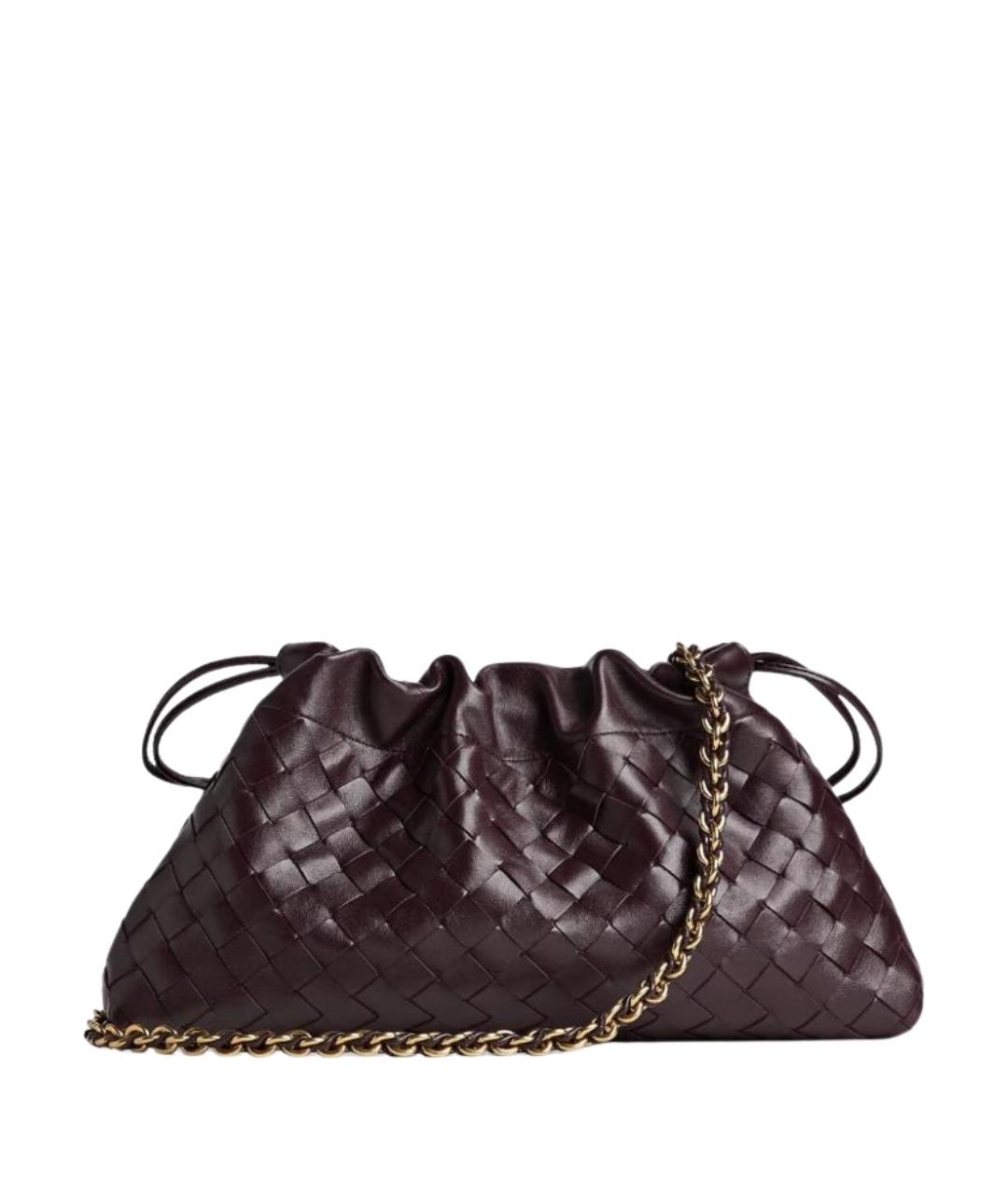 BOTTEGA VENETA Бордовая кожаная сумка через плечо, фото 1
