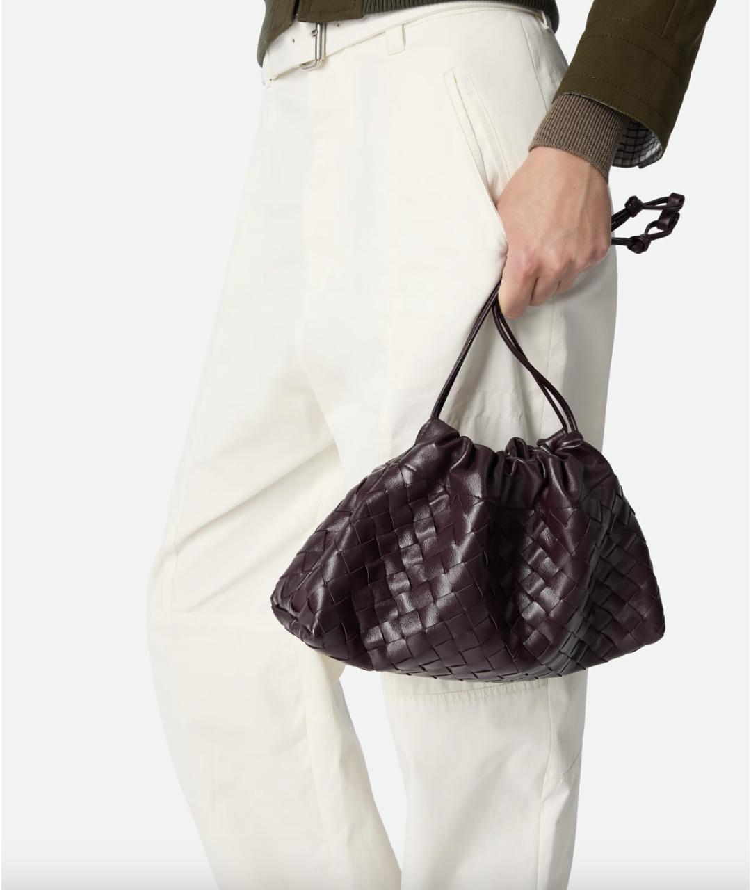 BOTTEGA VENETA Бордовая кожаная сумка через плечо, фото 4