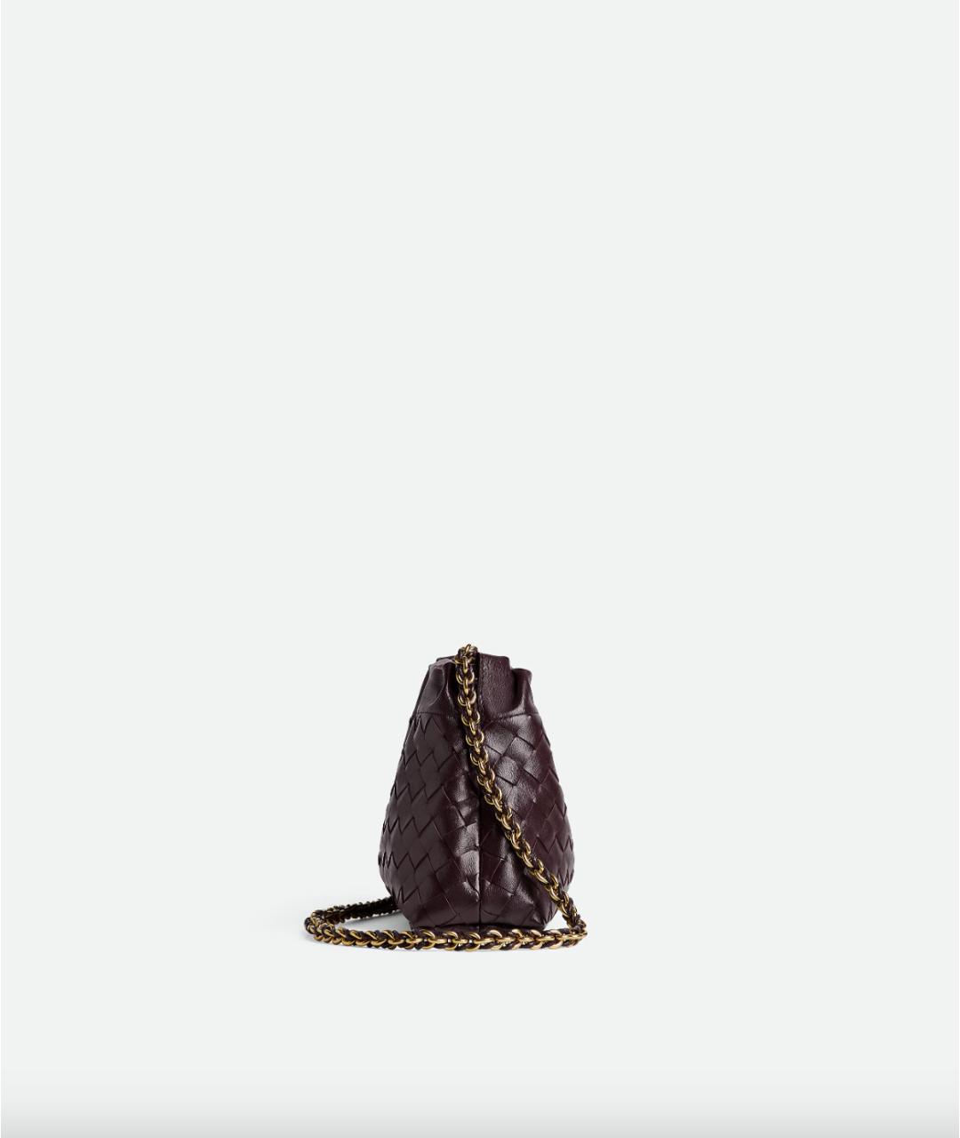 BOTTEGA VENETA Бордовая кожаная сумка через плечо, фото 3