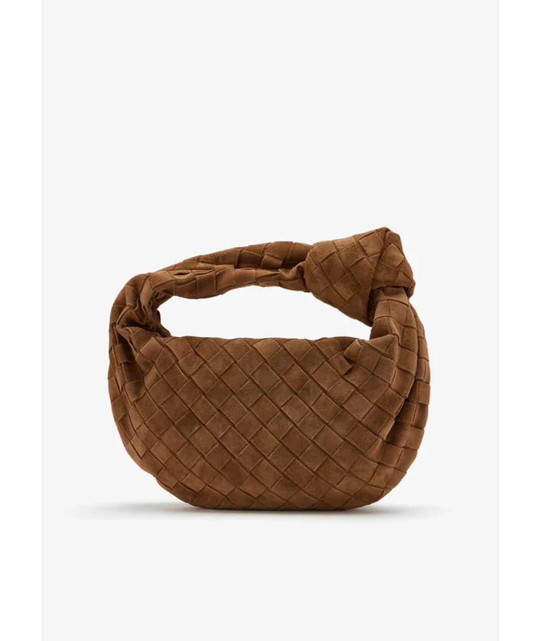 BOTTEGA VENETA Коричневая замшевая сумка с короткими ручками, фото 4