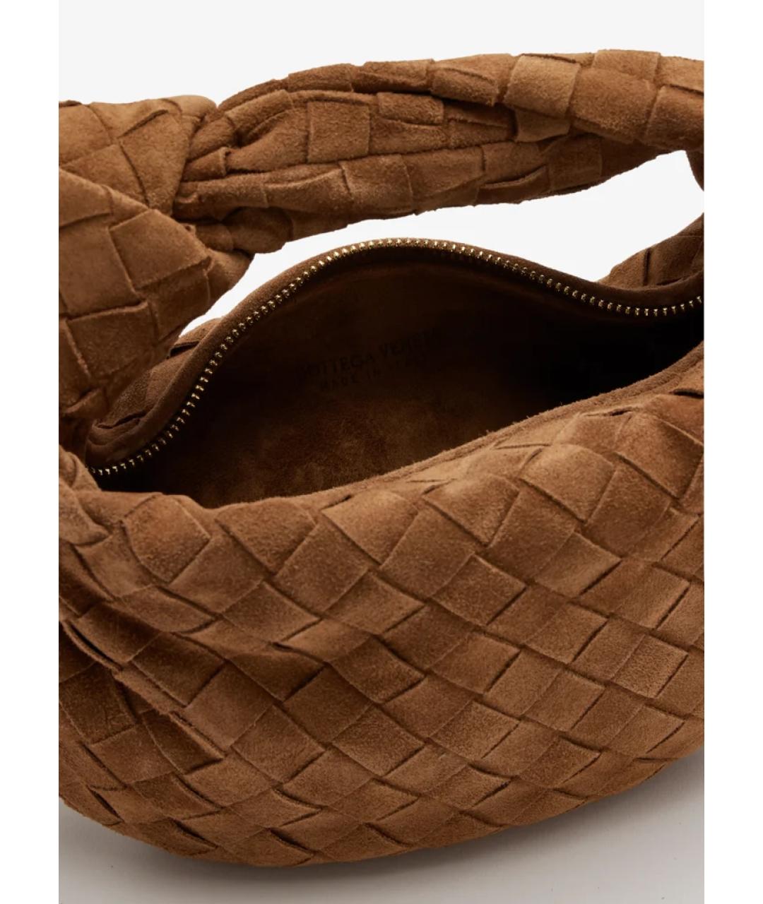 BOTTEGA VENETA Коричневая замшевая сумка с короткими ручками, фото 3