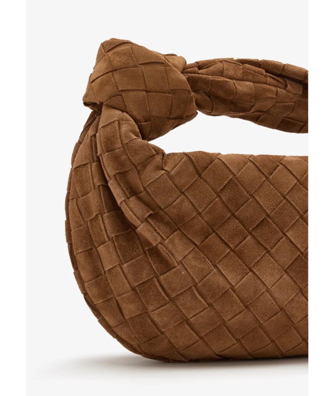 BOTTEGA VENETA Коричневая замшевая сумка с короткими ручками, фото 5