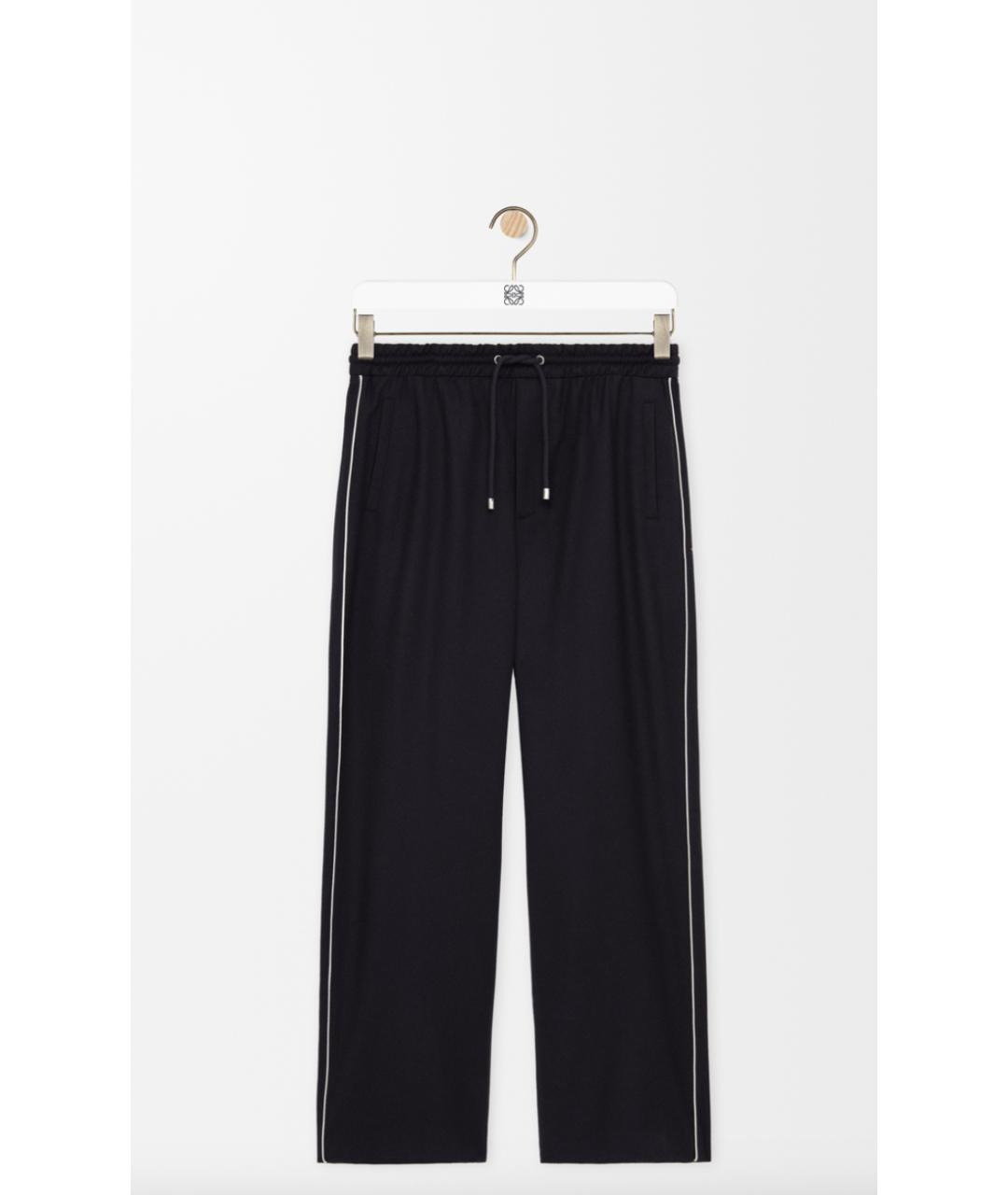 LOEWE Темно-синие шерстяные повседневные брюки, фото 4