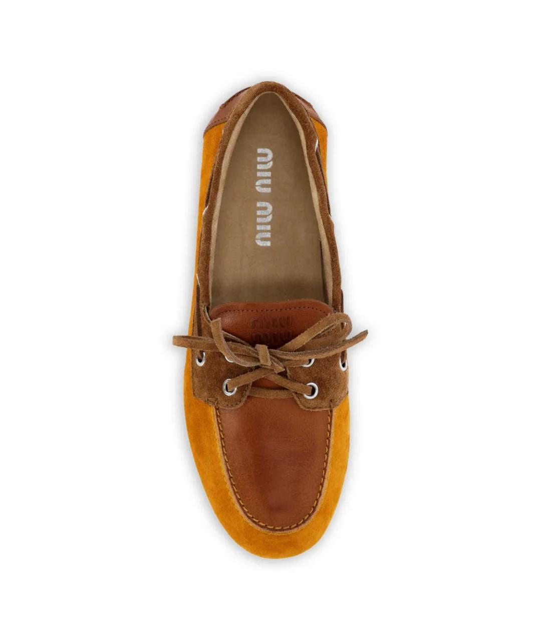 MIU MIU Коричневые замшевые мокасины, фото 4