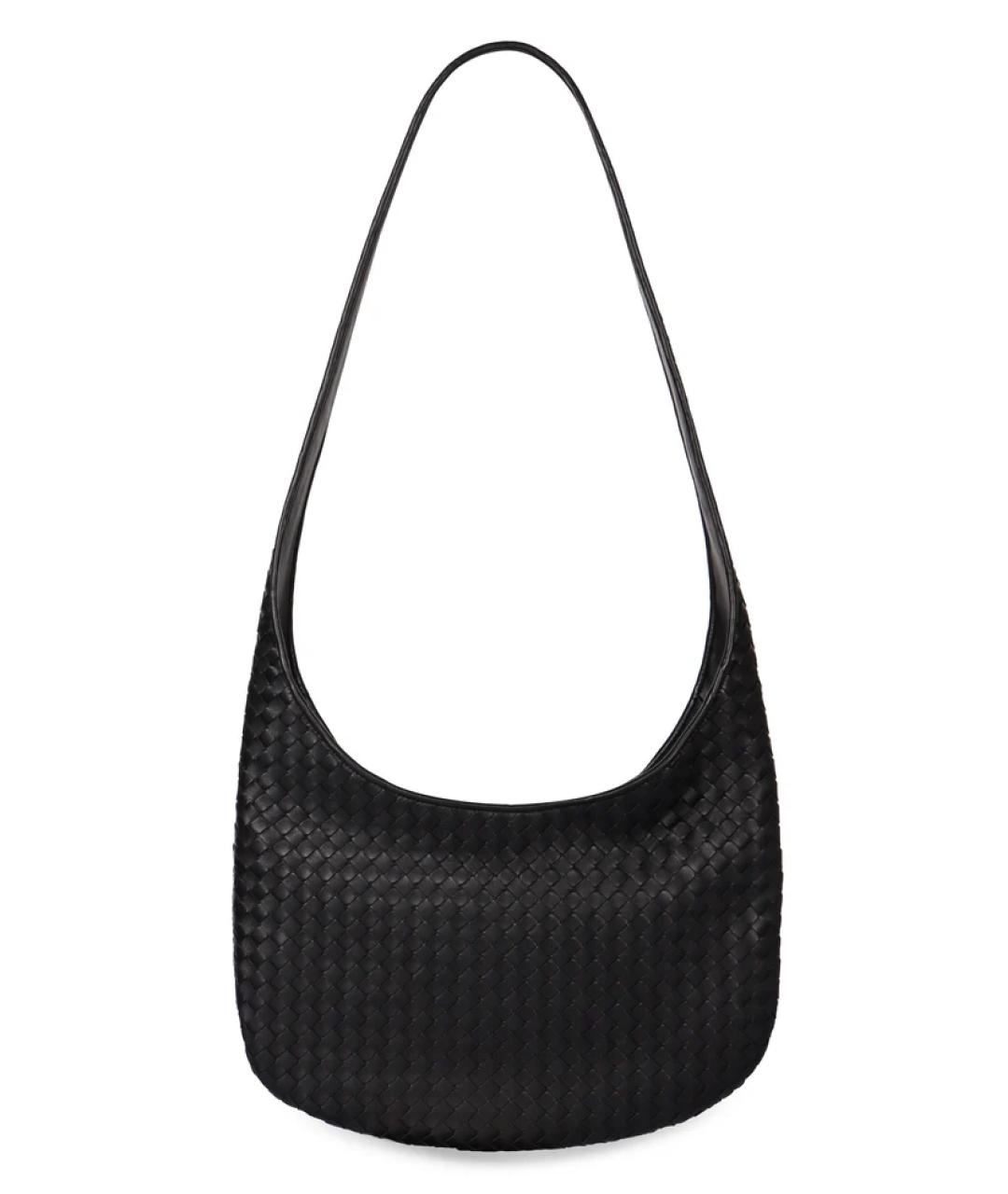 BOTTEGA VENETA Черная кожаная сумка на плечо, фото 1