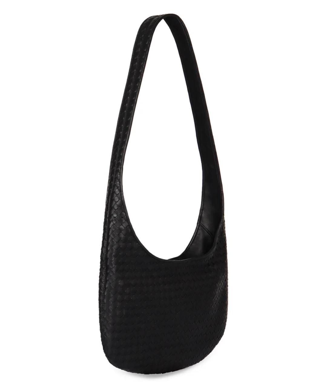 BOTTEGA VENETA Черная кожаная сумка на плечо, фото 2