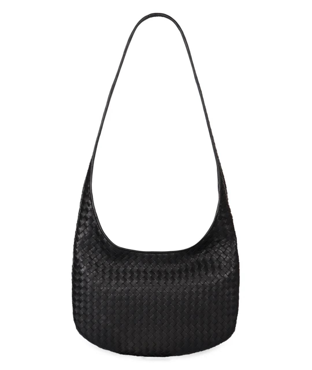 BOTTEGA VENETA Черная кожаная сумка на плечо, фото 3