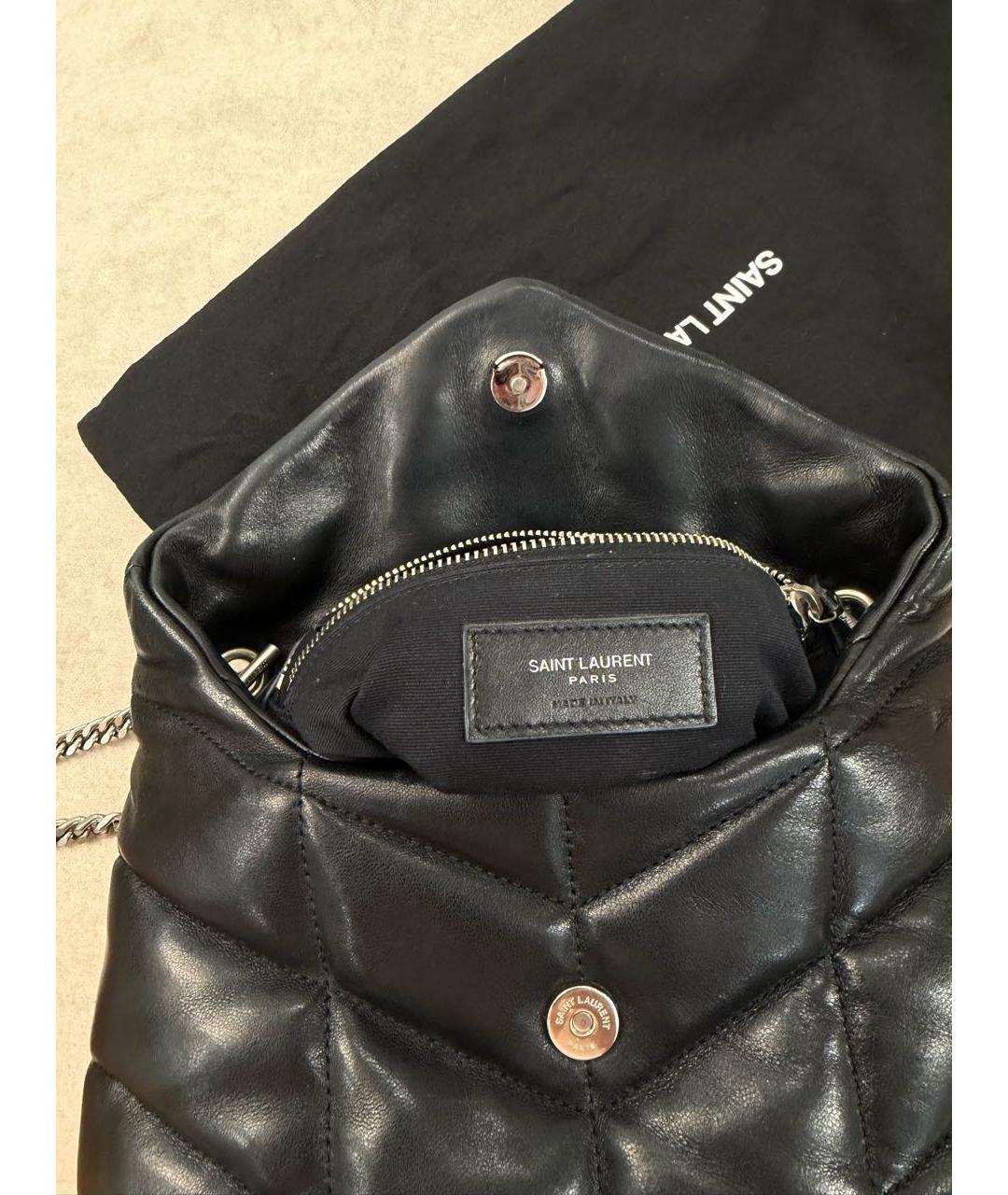SAINT LAURENT Черная кожаная сумка через плечо, фото 7