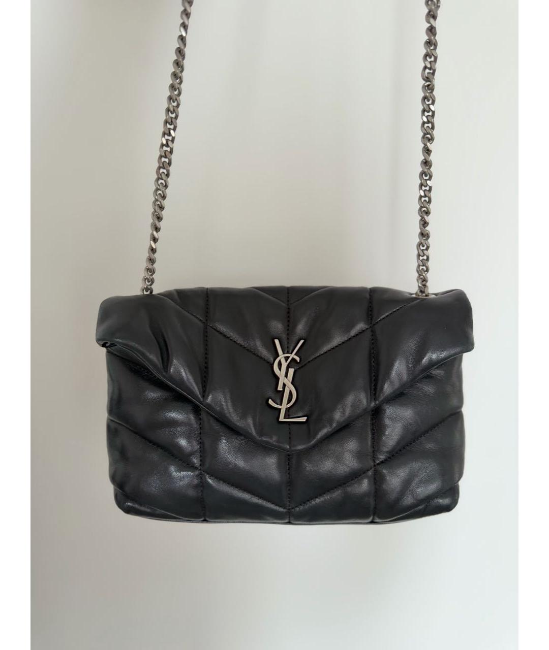 SAINT LAURENT Черная кожаная сумка через плечо, фото 8
