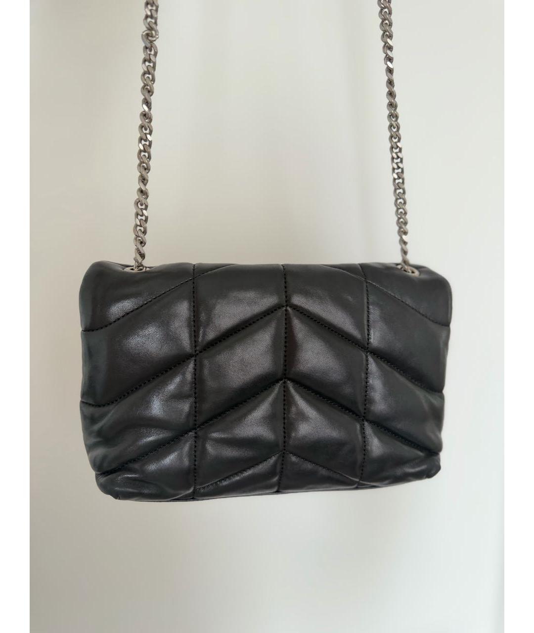 SAINT LAURENT Черная кожаная сумка через плечо, фото 2