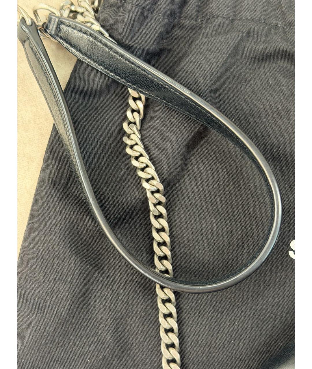 SAINT LAURENT Черная кожаная сумка через плечо, фото 5