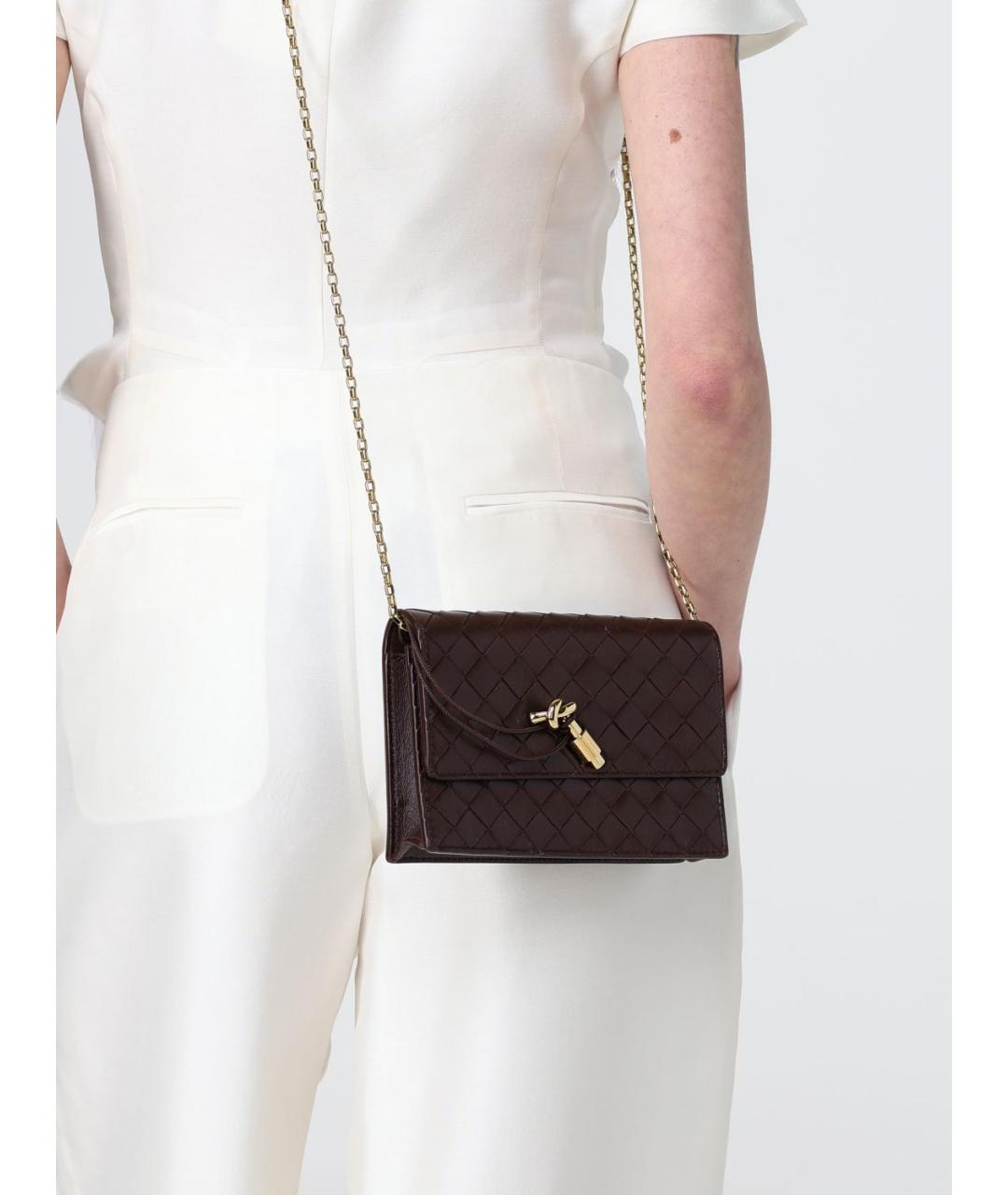 BOTTEGA VENETA Бордовая кожаная сумка через плечо, фото 2