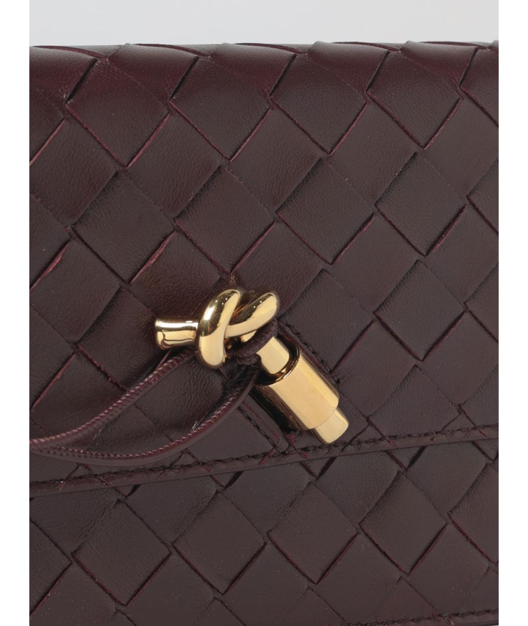 BOTTEGA VENETA Бордовая кожаная сумка через плечо, фото 4