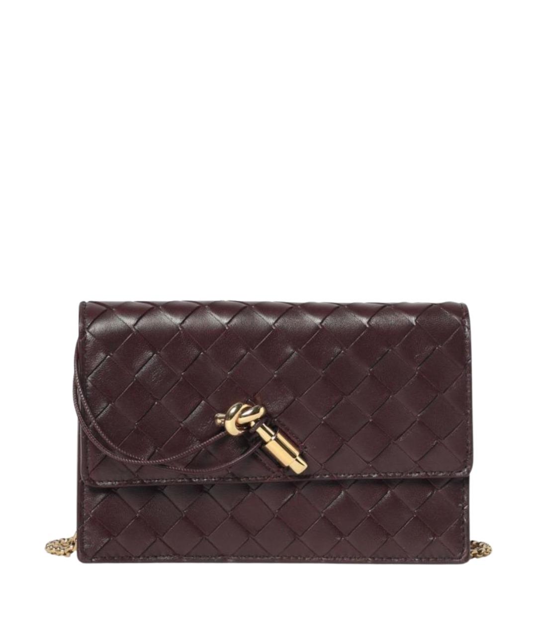 BOTTEGA VENETA Бордовая кожаная сумка через плечо, фото 1