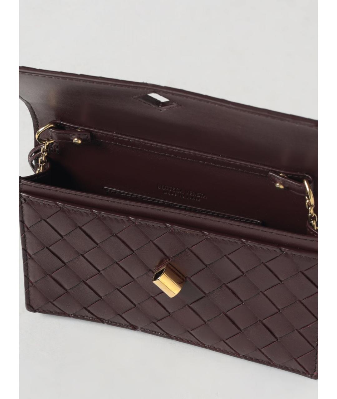 BOTTEGA VENETA Бордовая кожаная сумка через плечо, фото 5