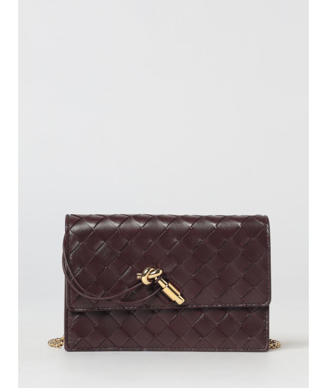 BOTTEGA VENETA Бордовая кожаная сумка через плечо, фото 6