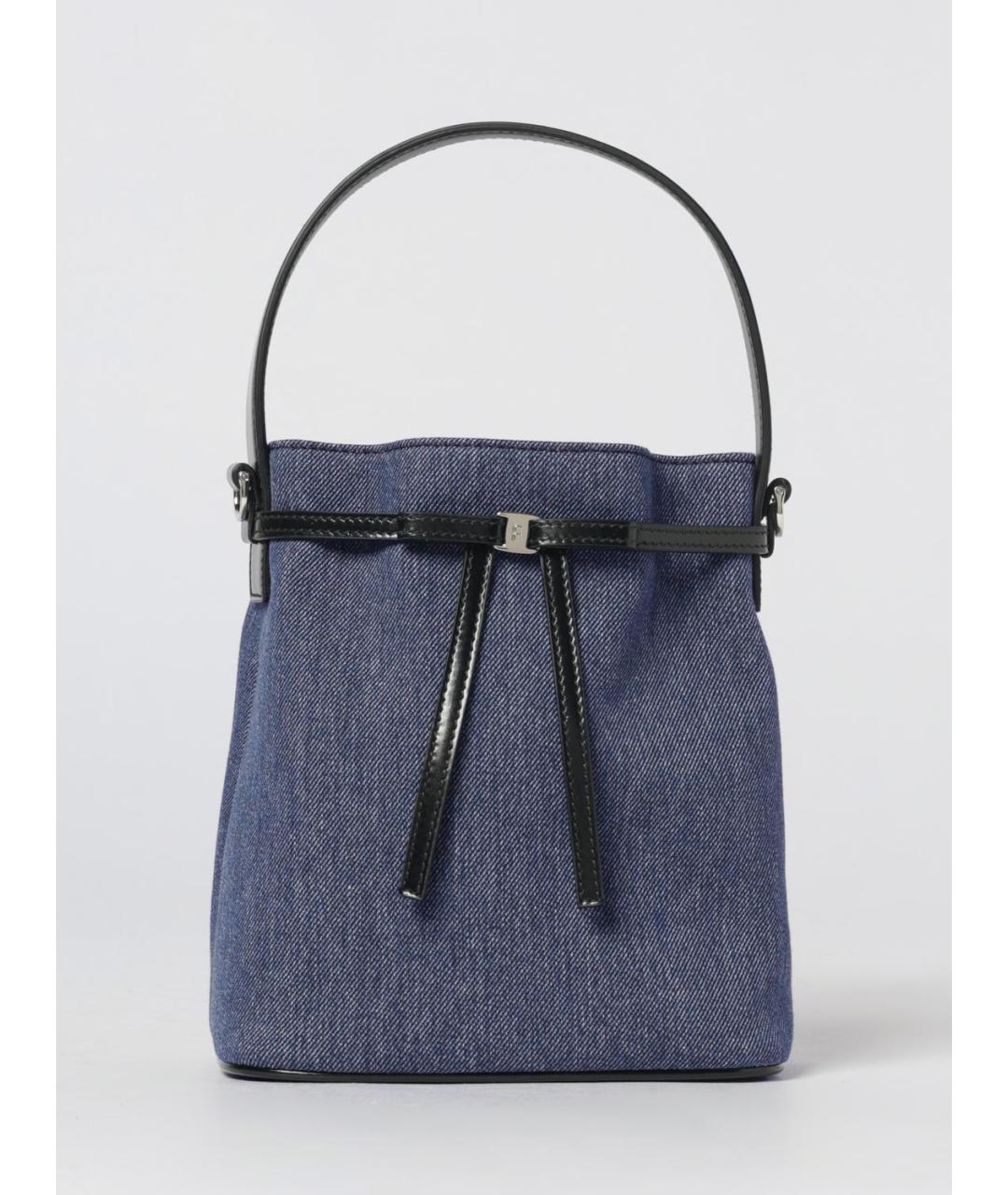 FERRAGAMO Синяя тканевая сумка с короткими ручками, фото 6