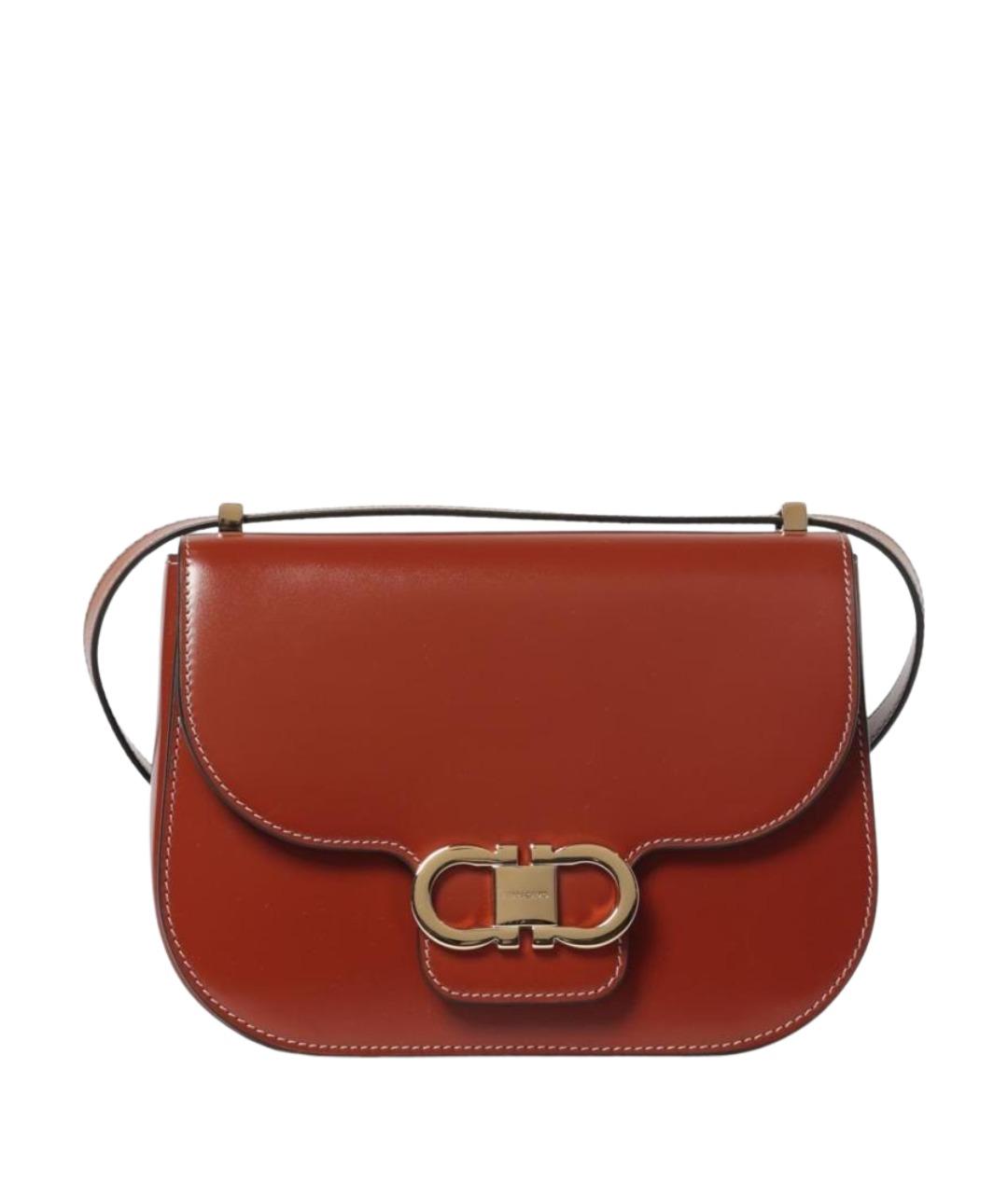 FERRAGAMO Коричневая кожаная сумка через плечо, фото 1