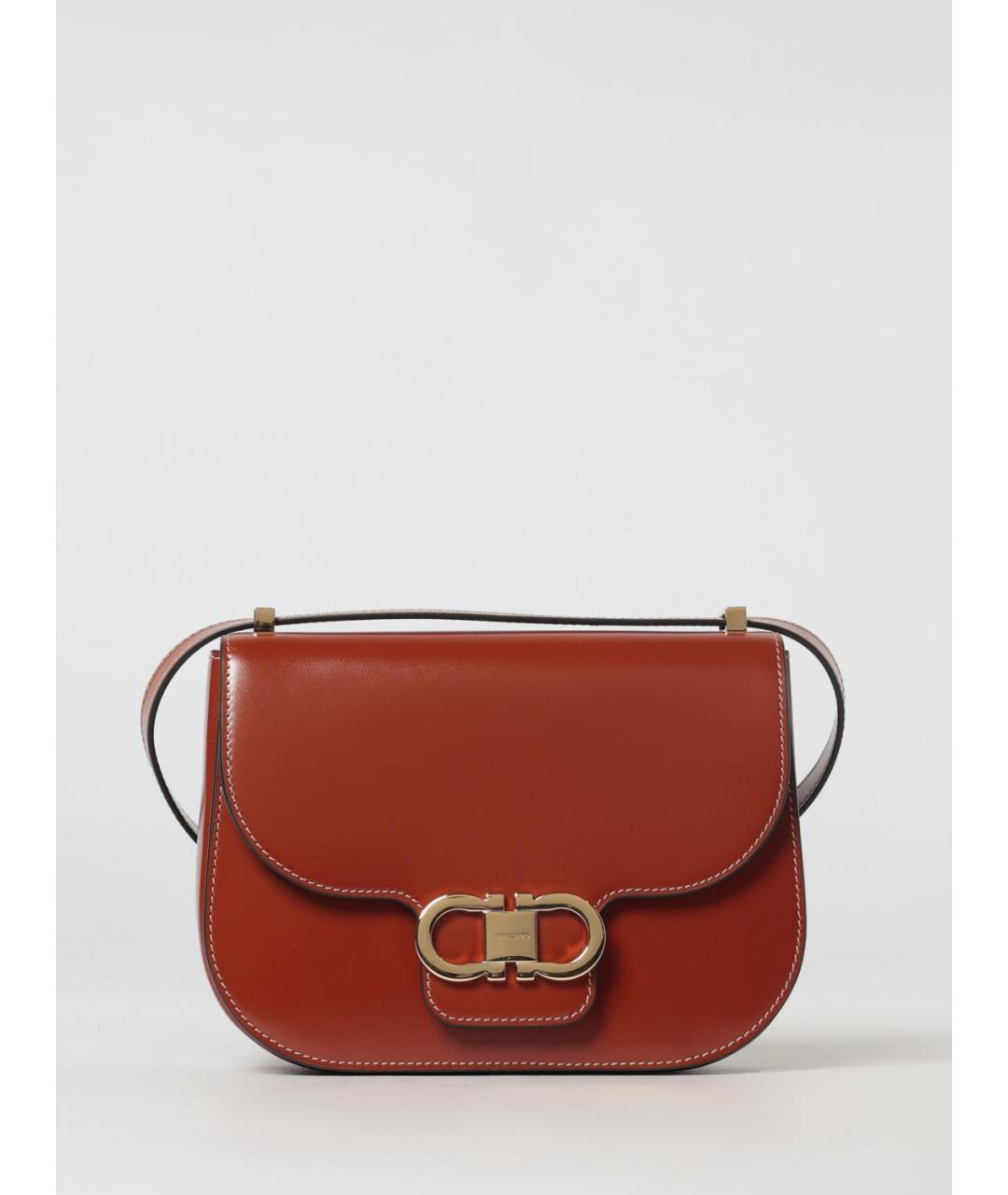 FERRAGAMO Коричневая кожаная сумка через плечо, фото 6