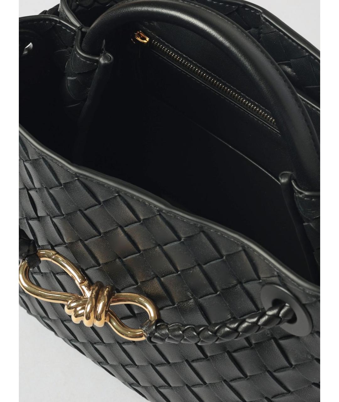 BOTTEGA VENETA Черная кожаная сумка с короткими ручками, фото 5