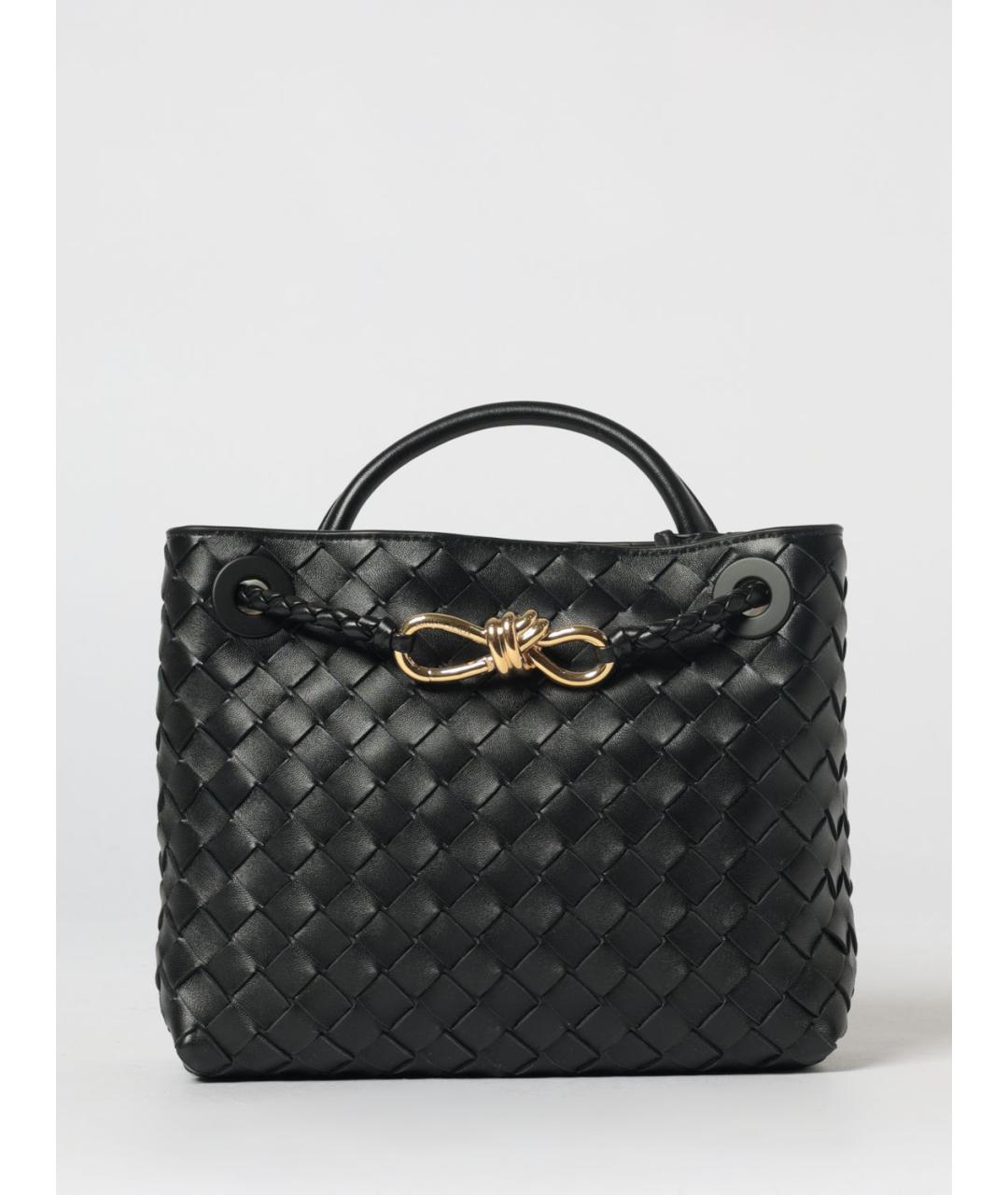 BOTTEGA VENETA Черная кожаная сумка с короткими ручками, фото 6