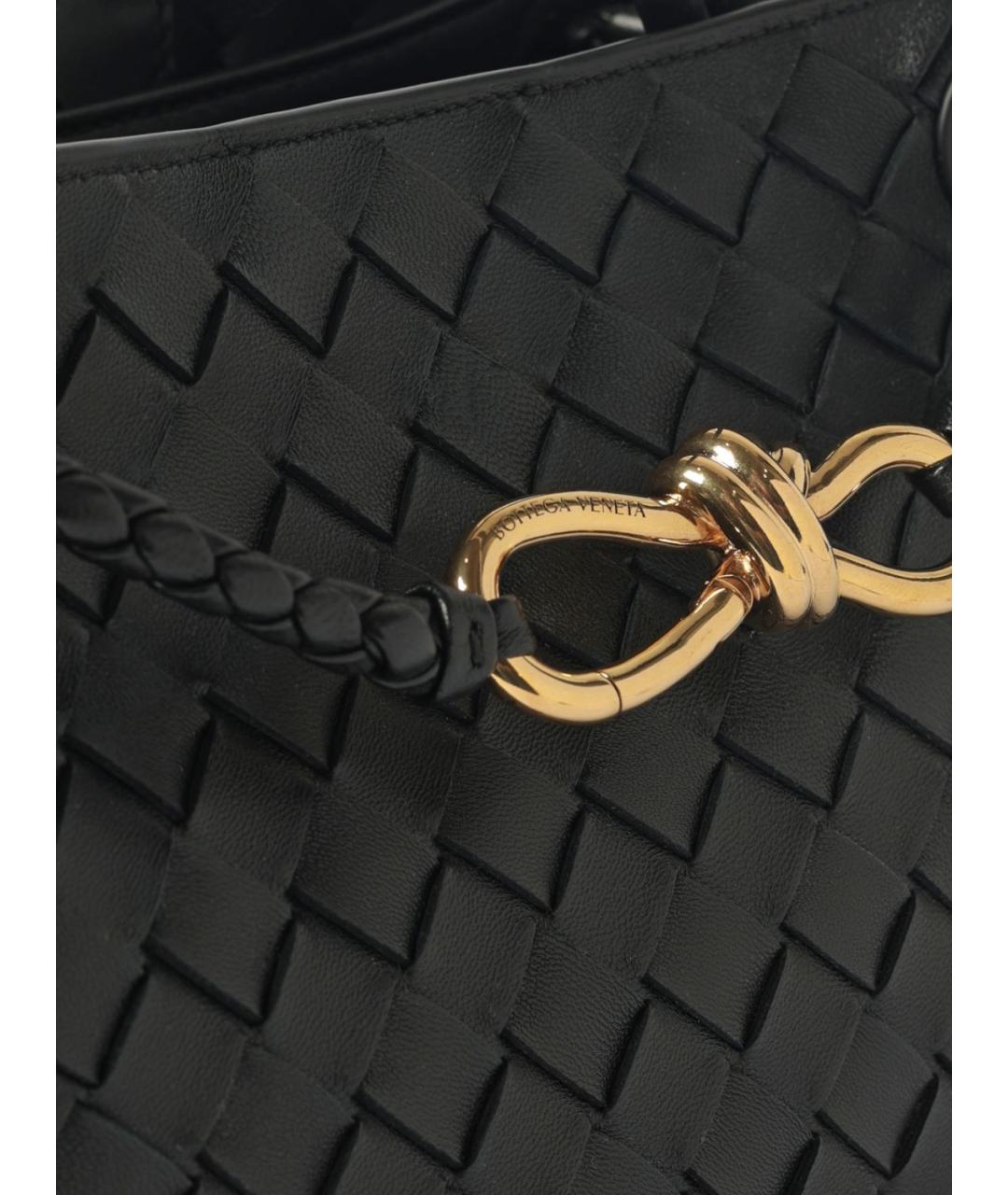 BOTTEGA VENETA Черная кожаная сумка с короткими ручками, фото 4