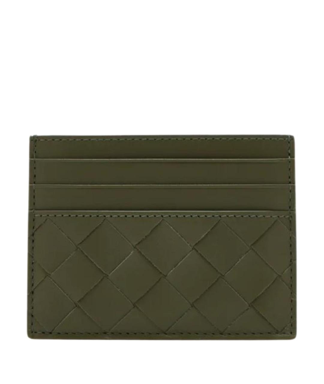 BOTTEGA VENETA Хаки кожаный кардхолдер, фото 1