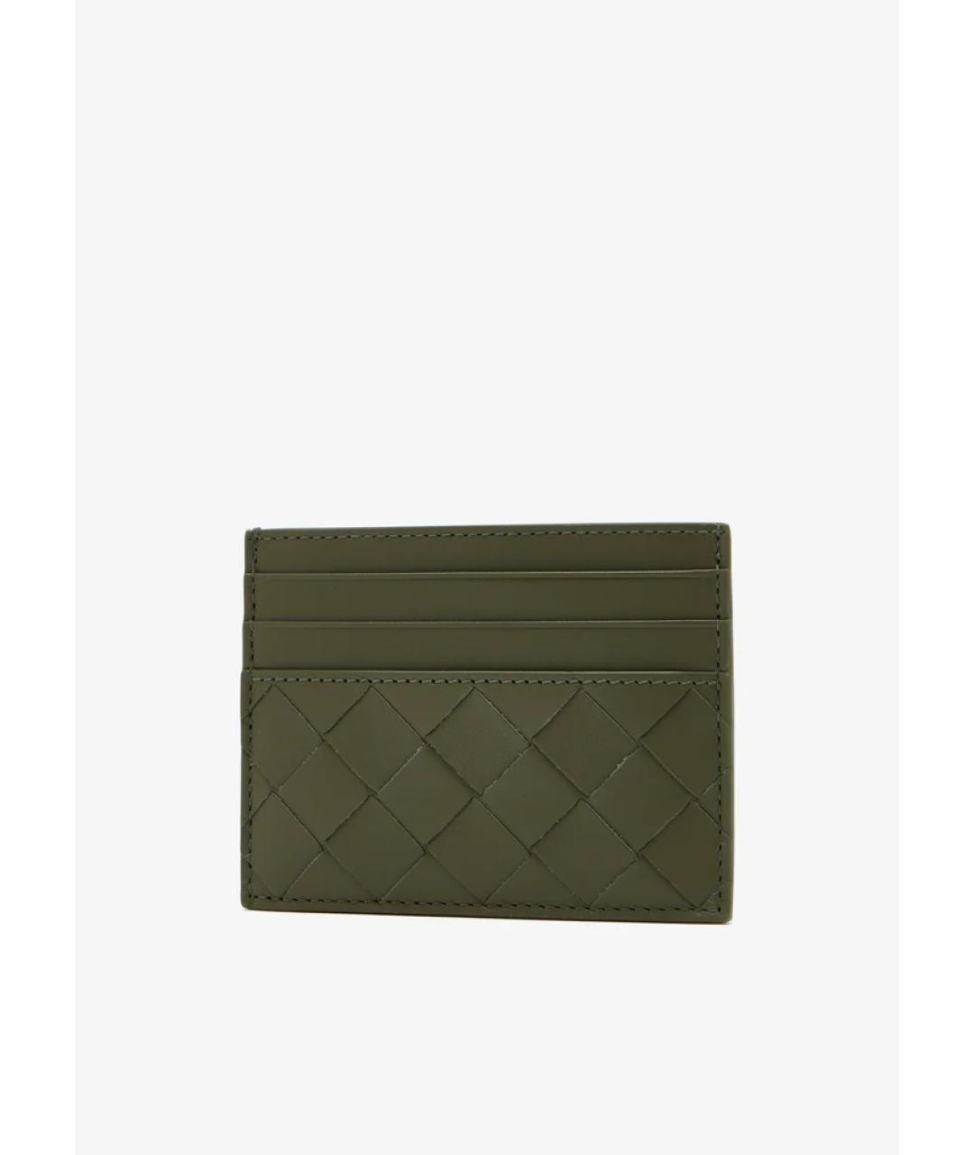 BOTTEGA VENETA Хаки кожаный кардхолдер, фото 3