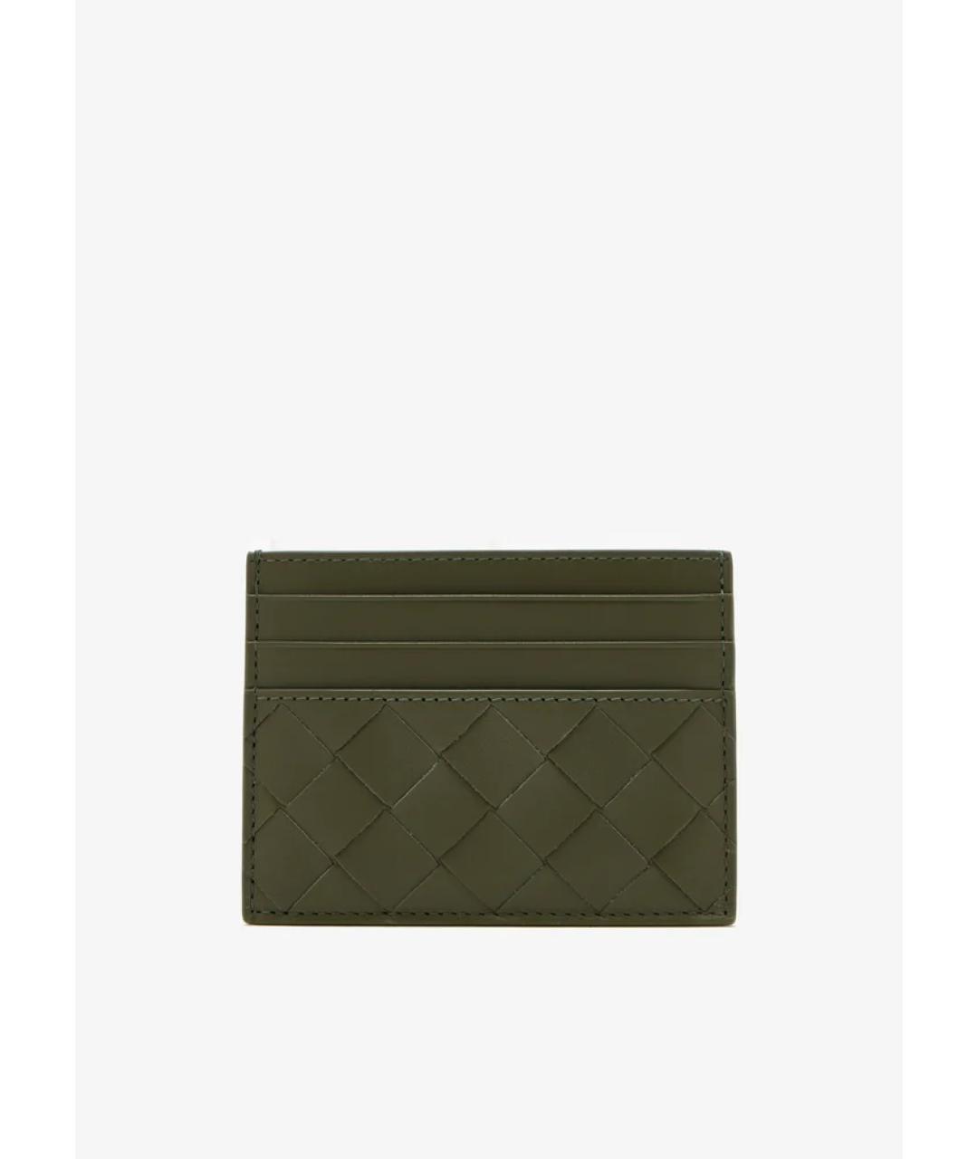 BOTTEGA VENETA Хаки кожаный кардхолдер, фото 5