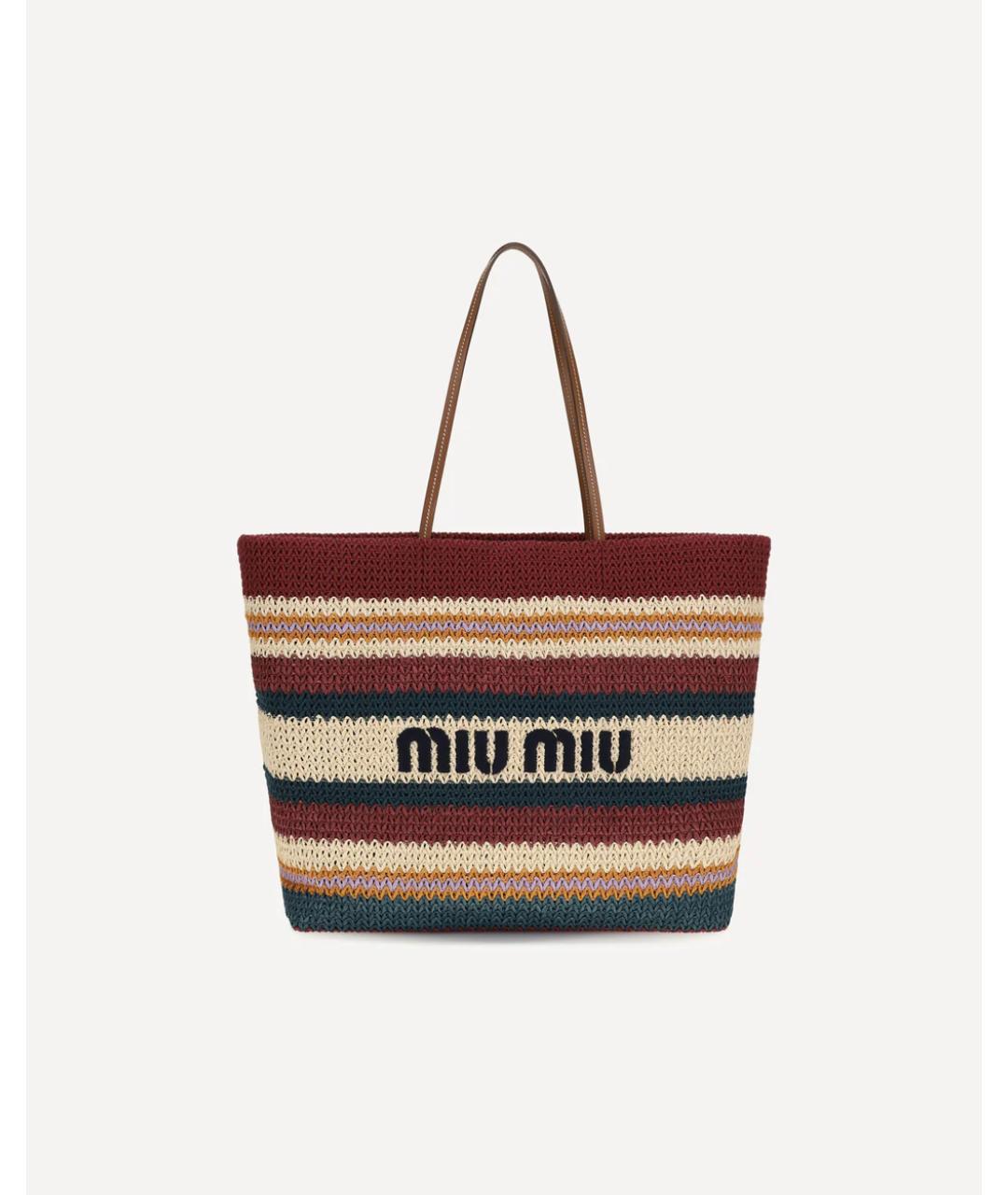 MIU MIU Бордовая сумка тоут, фото 5