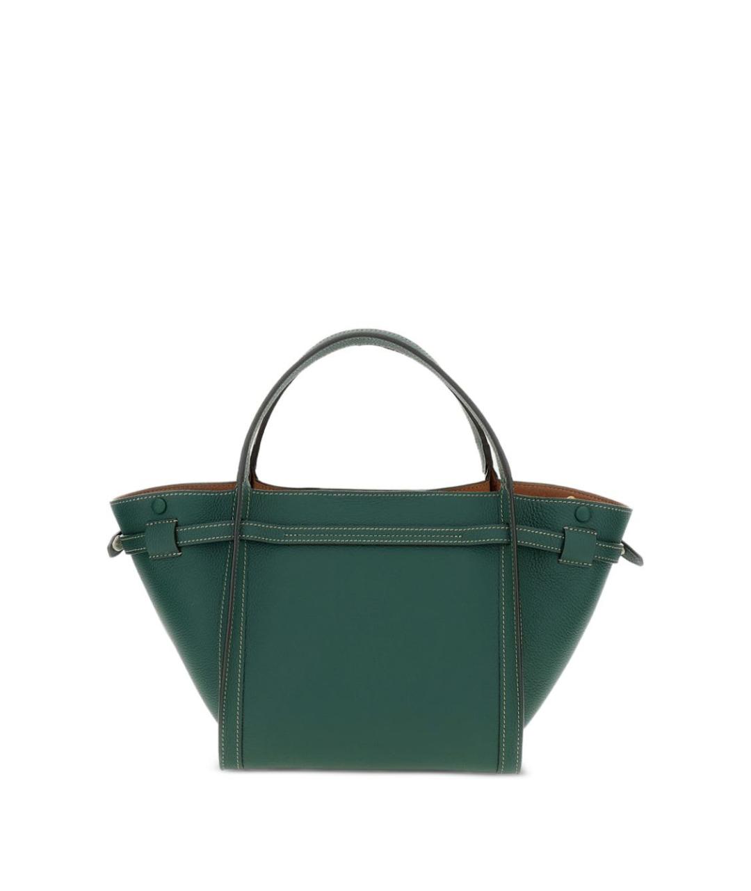 TOD'S Зеленая кожаная сумка тоут, фото 2