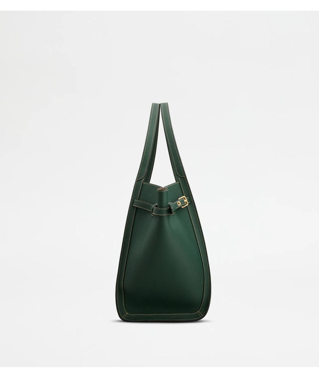 TOD'S Зеленая кожаная сумка тоут, фото 2