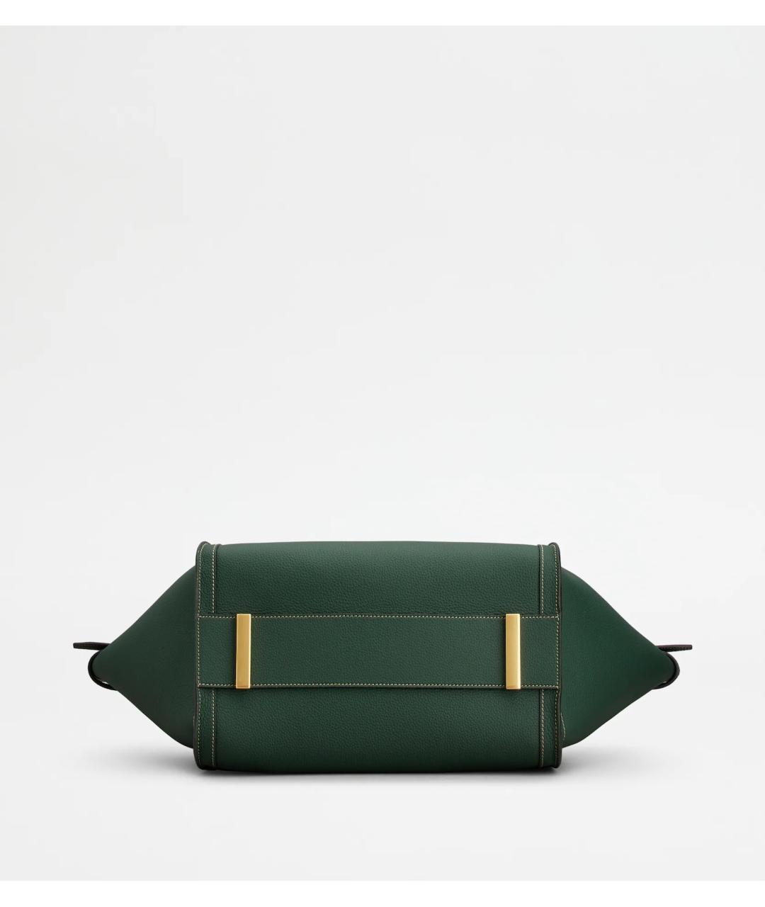 TOD'S Зеленая кожаная сумка тоут, фото 3
