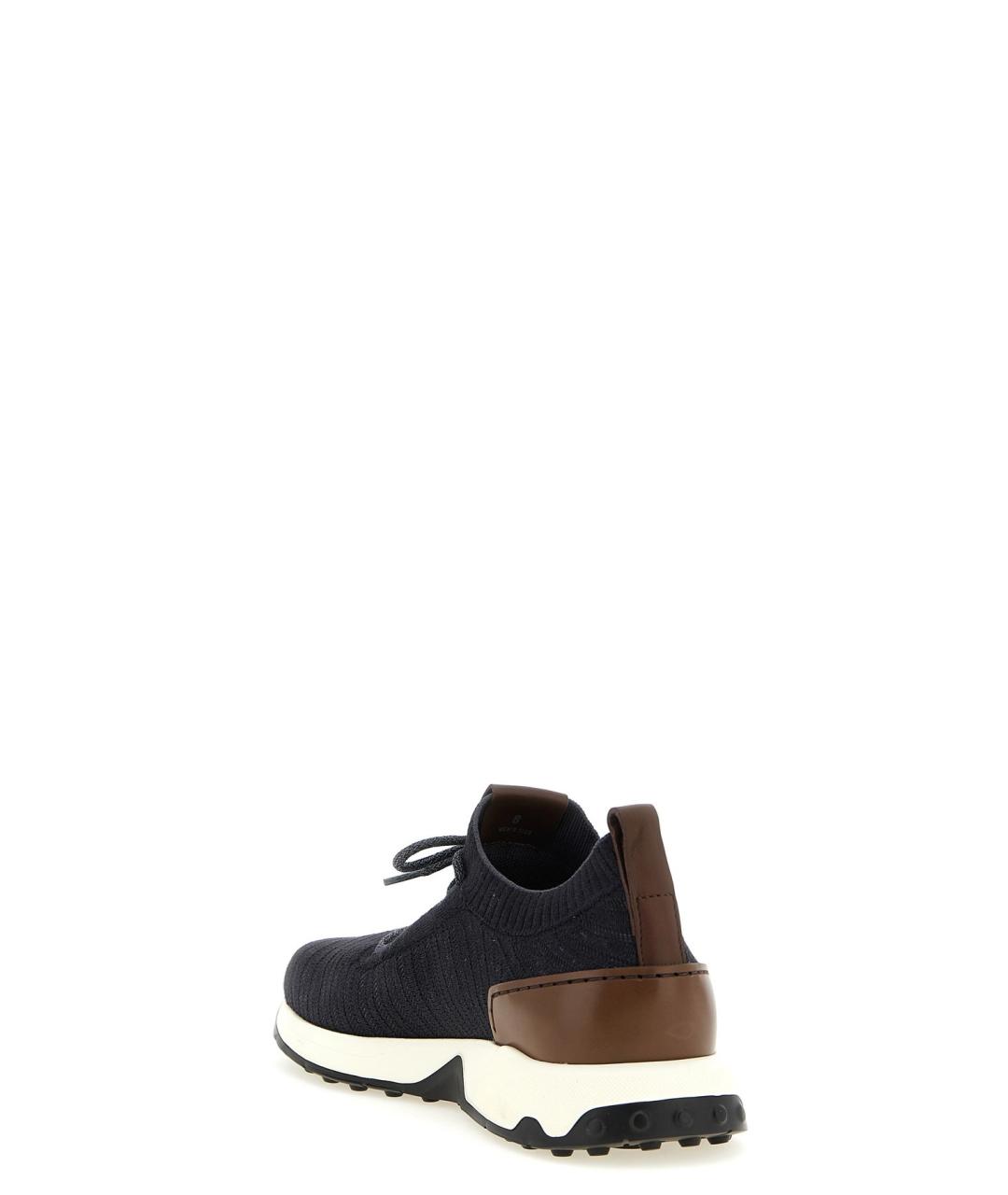 TOD'S Черные текстильные низкие кроссовки / кеды, фото 2