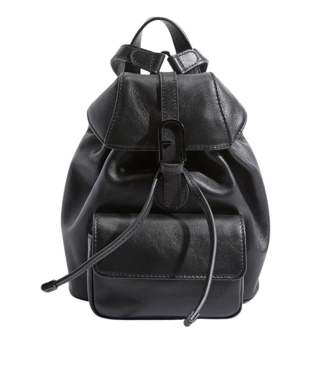 FURLA Черный кожаный рюкзак, фото 1