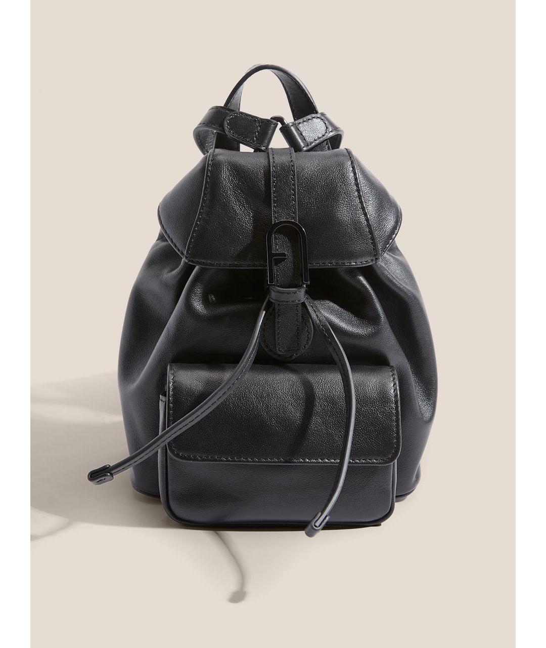 FURLA Черный кожаный рюкзак, фото 8