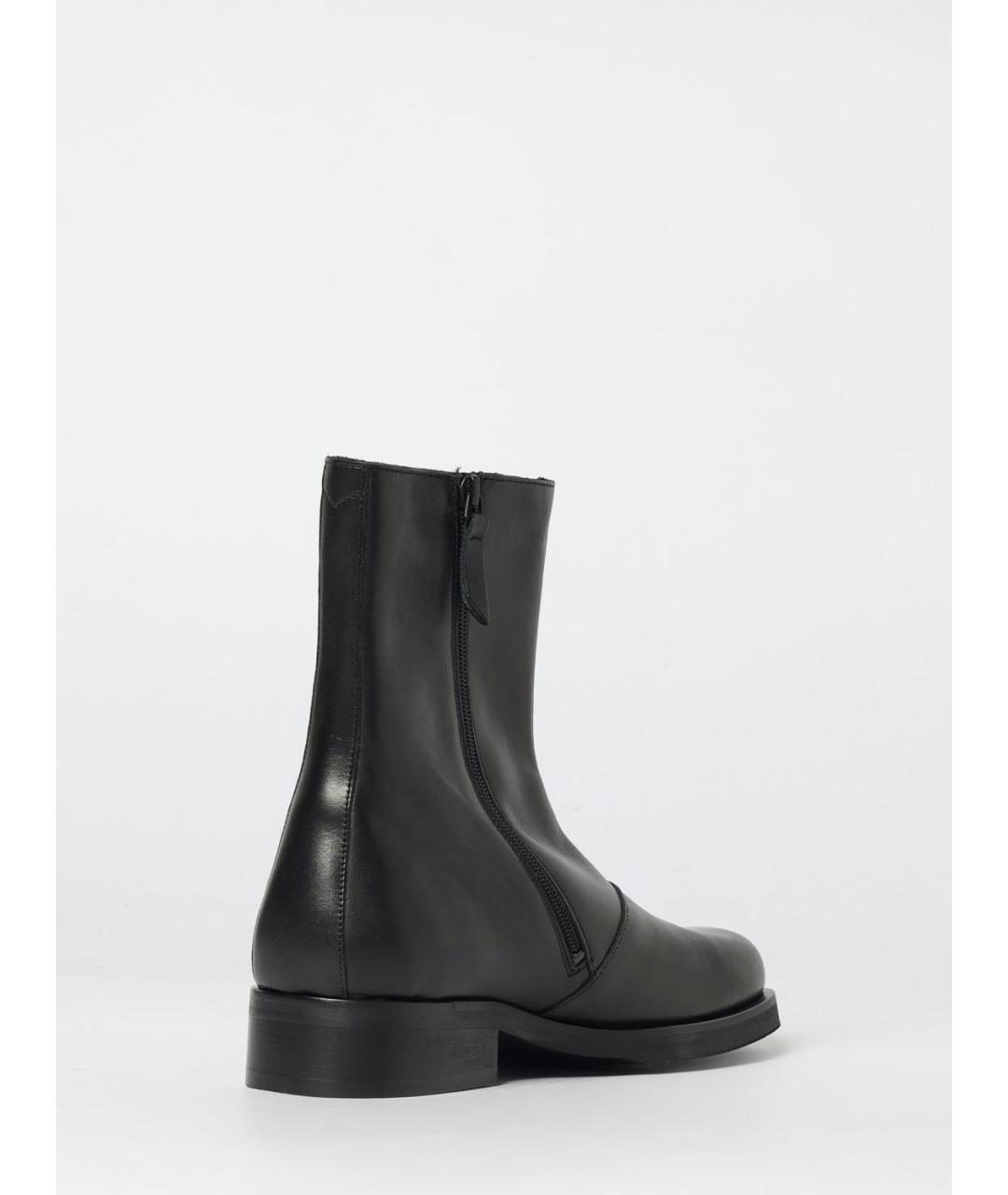 OUR LEGACY Черные кожаные высокие ботинки, фото 3